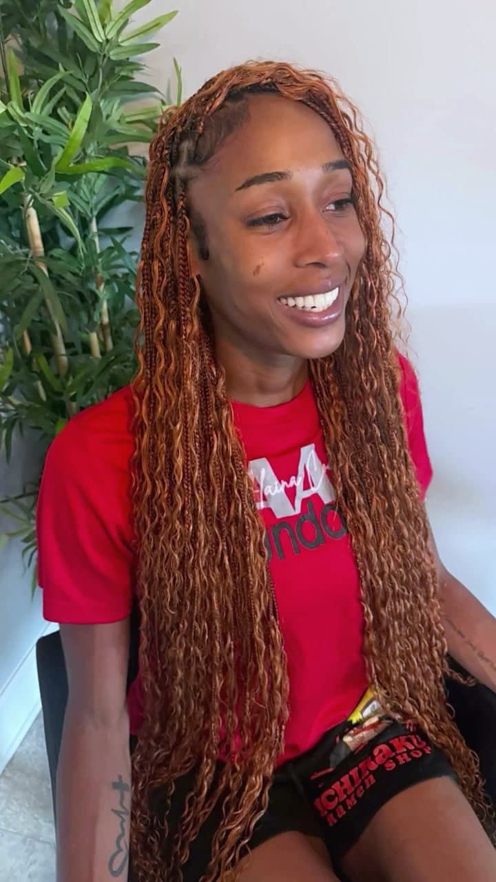 Boho Knotless Braids by Quality Cologne, further angle